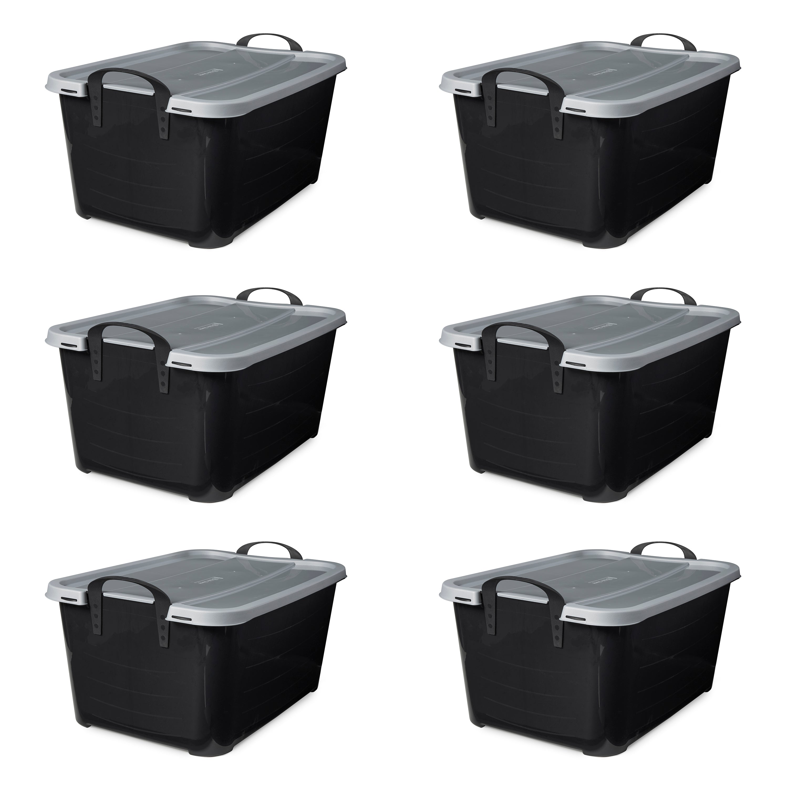 Life Story 55 Quart Stackable Storage Bin, Heavy Duty Lidded Container, 6 Pack