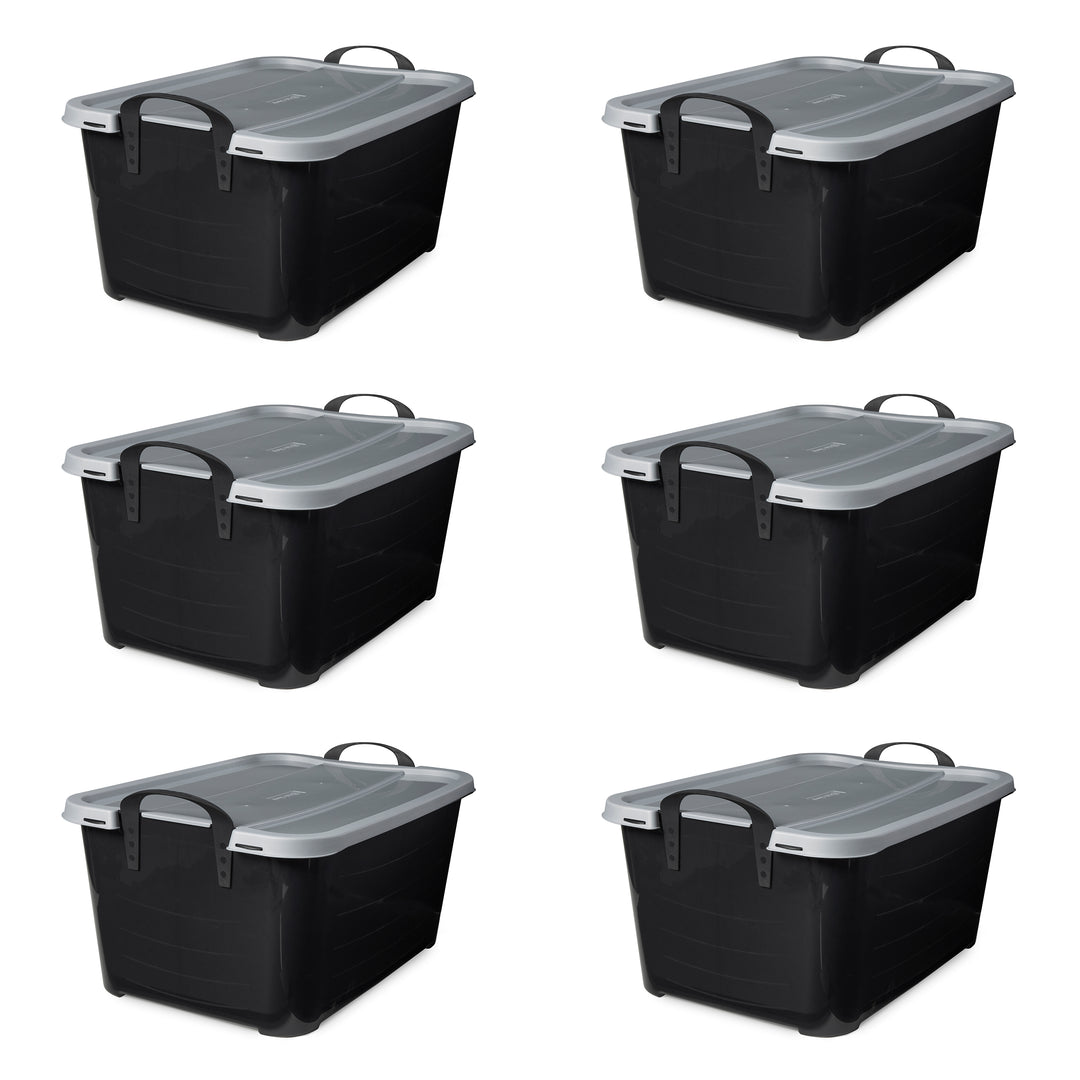 Life Story 55 Quart Stackable Storage Bin, Heavy Duty Lidded Container, 6 Pack