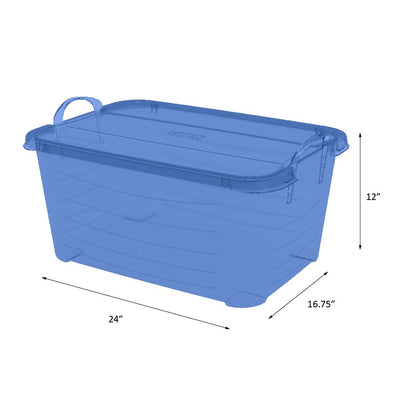 Life Story Blue Stackable Organization & Storage Container, 55 Quart (Open Box)