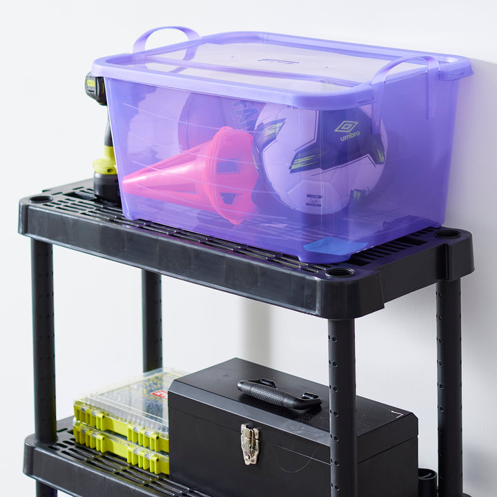 Life Story Purple Stackable Closet Storage Box Container, 55 Quart (24 Pack) - VMInnovations