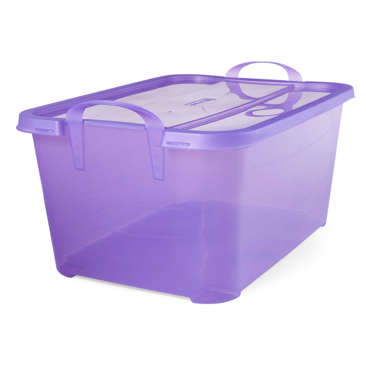 Life Story 55 Quart Stackable Storage Bin, Light Duty Container, Purple, 6 Pack