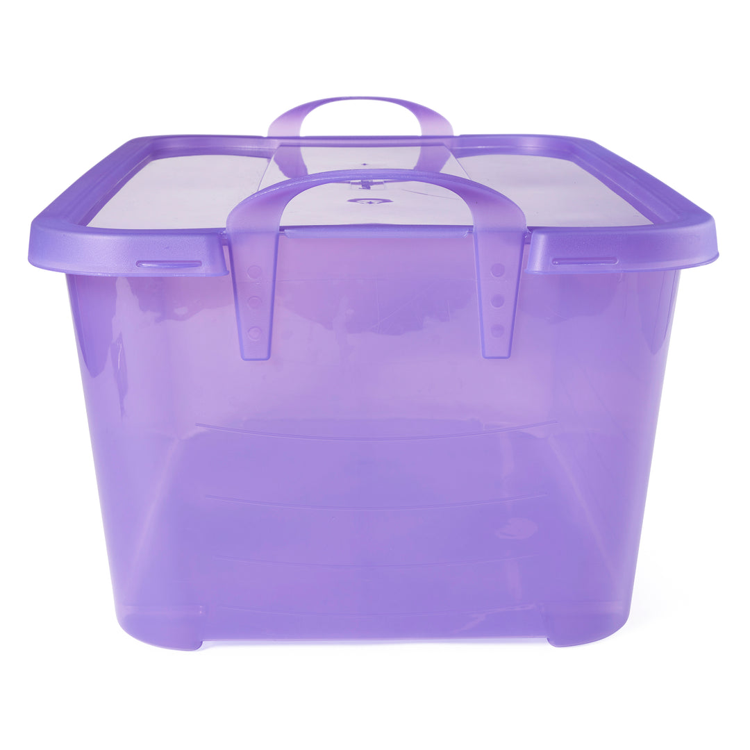 Life Story 55 Quart Stackable Storage Bin, Light Duty Container, Purple, 6 Pack