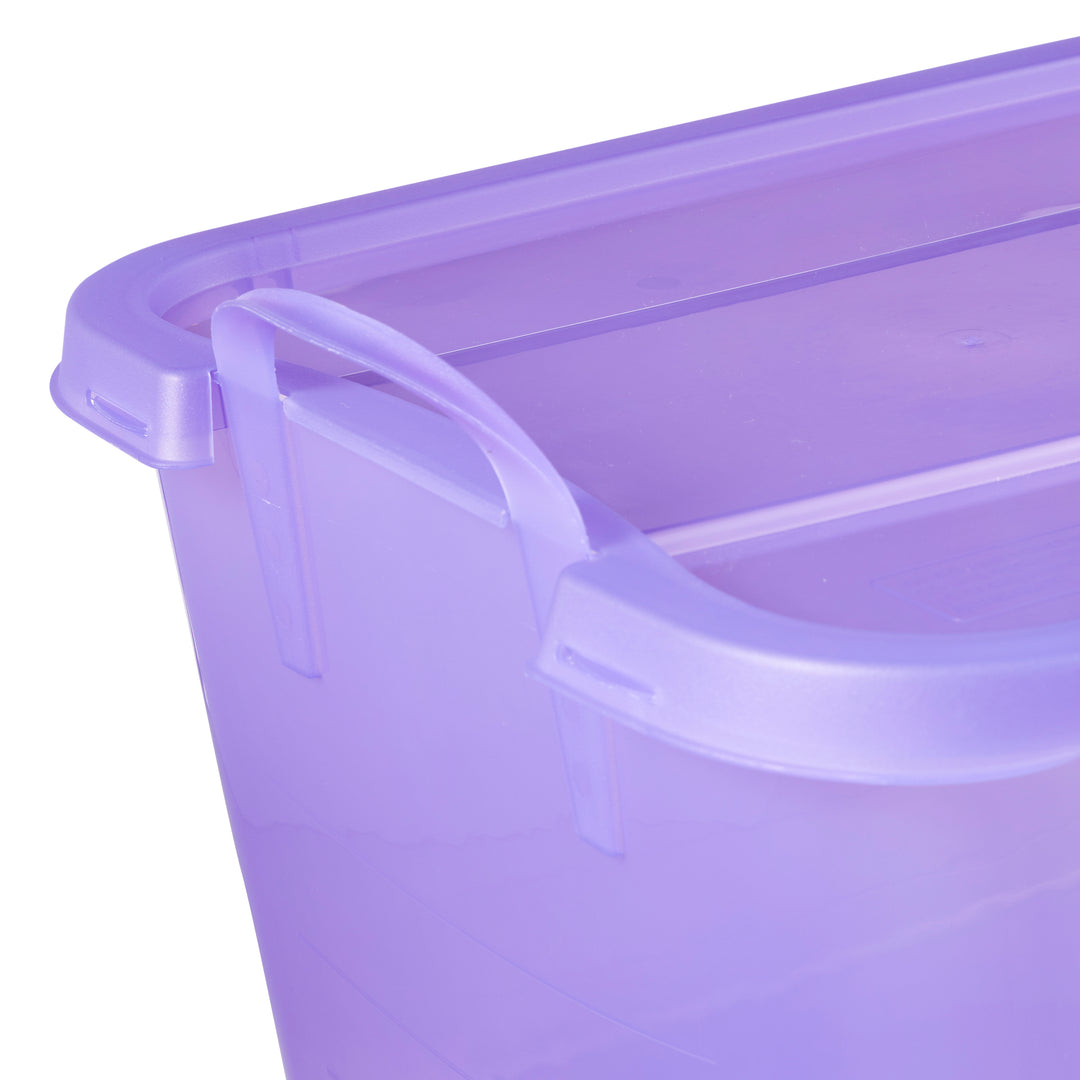 Life Story 55 Quart Stackable Storage Bin, Light Duty Container, Purple, 6 Pack