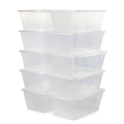 10-Pk Life Story 5.7L Storage Stacking Container, Clear (Open Box) (2 Pack)
