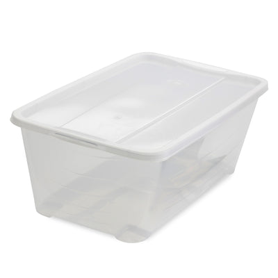 Life Story 6L Shoe and Closet Storage Box Stacking Containers, Clear (30 Pack)