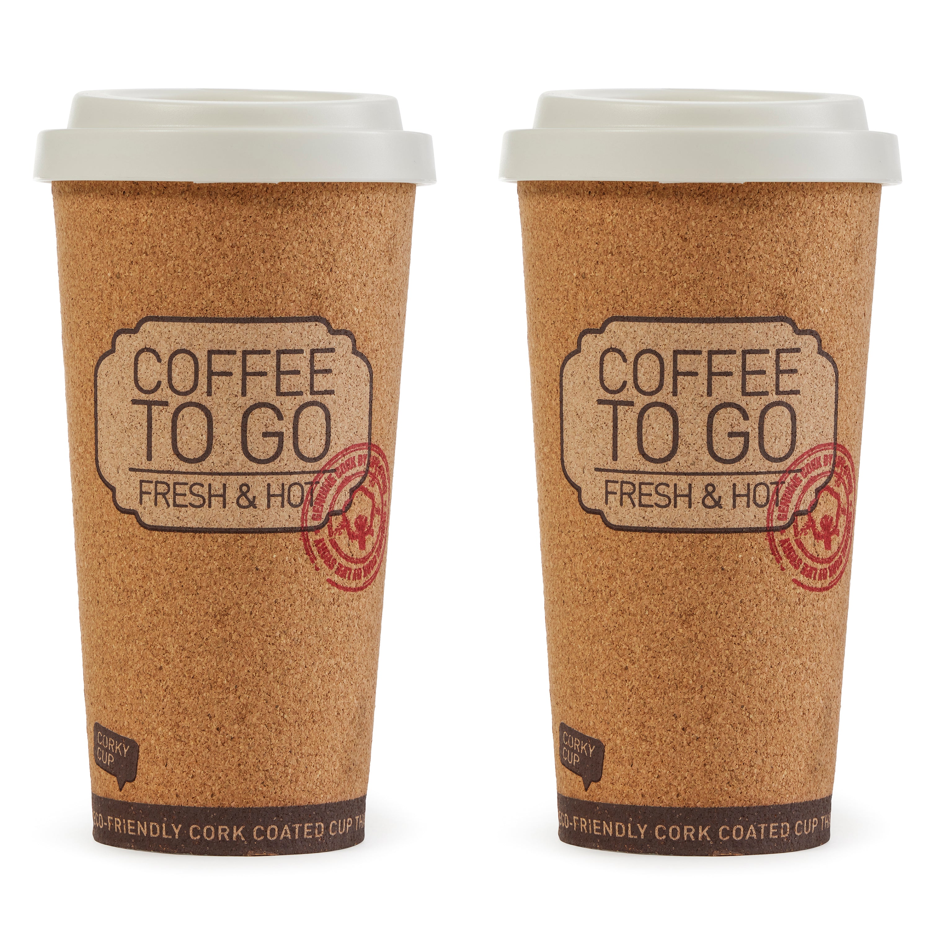 Life Story Corky Cup Reusable 16 oz Insulated Travel Mug Coffee Thermos (2 Pack)