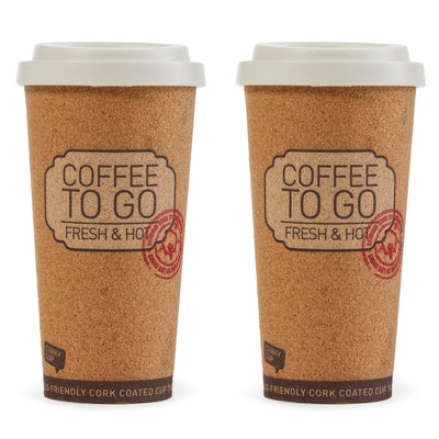 Life Story Corky Cup Reusable 16 oz Insulated Travel Mug Coffee Thermos (2 Pack)