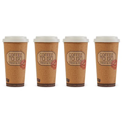 Life Story Corky Cup 16 oz Reusable Insulated Travel Mug Coffee Thermos (4 Pack) - VMInnovations