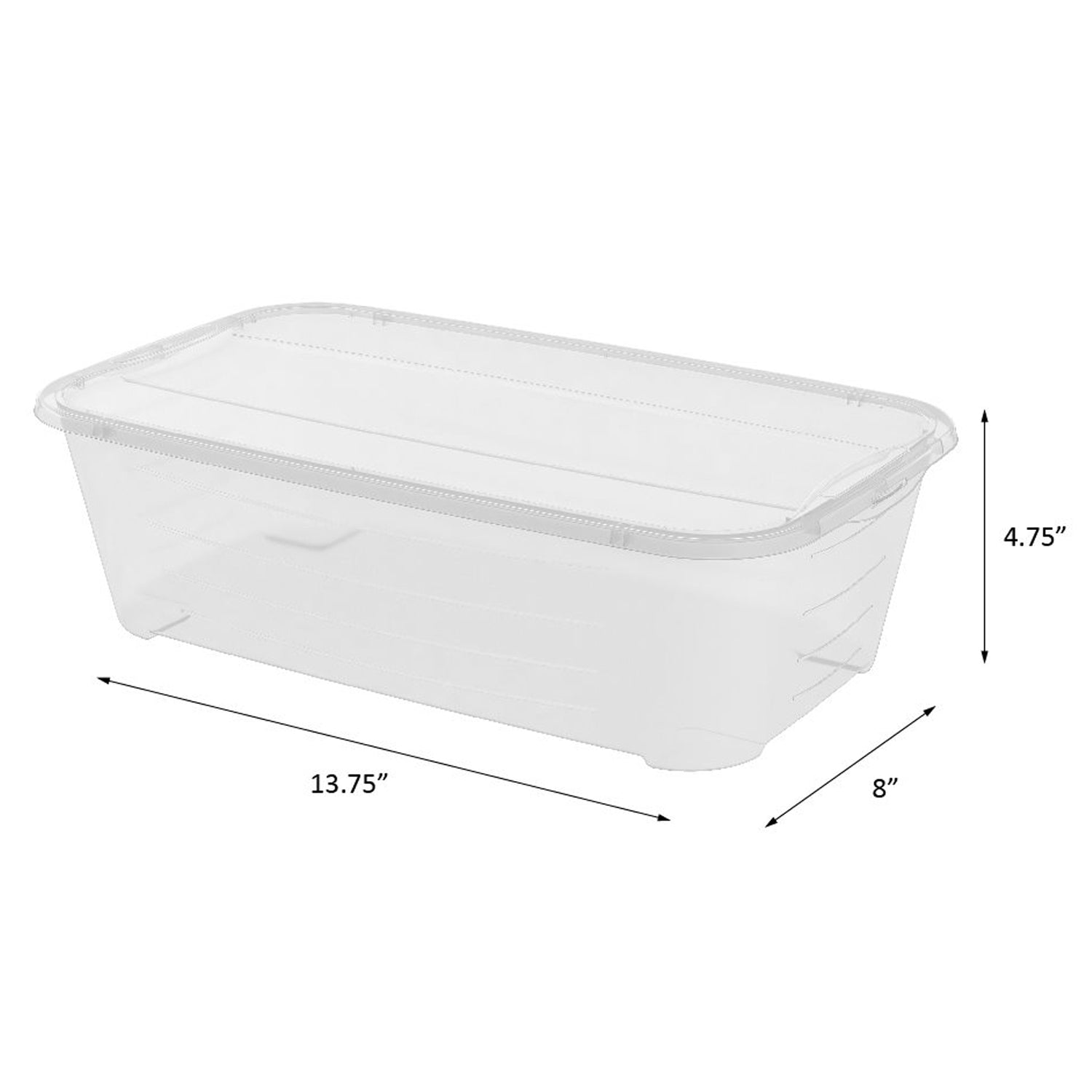 Life Story Durable 5.7-Liter Clear Shoe & Closet Storage Box Container -Open Box