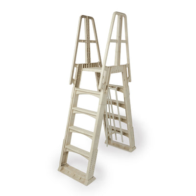 Vinyl Works A Frame Ladder with Barrier for Swimming Pools 48 to 56" Tall (Used) - VMInnovations