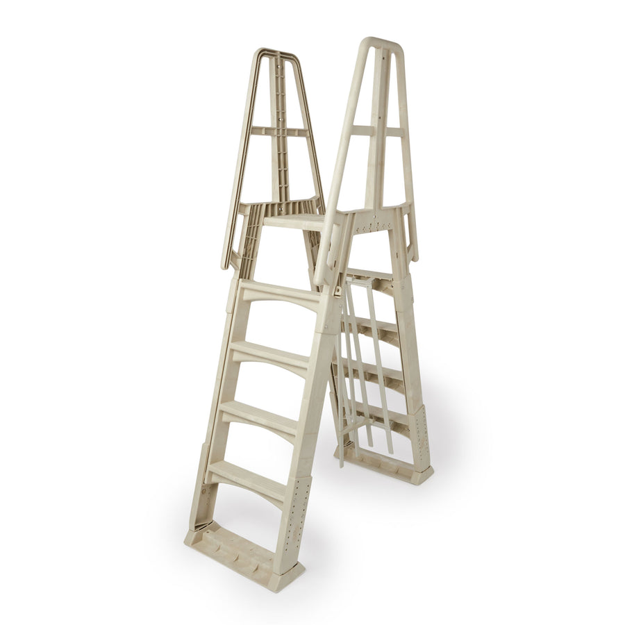 Vinyl Works A Frame Ladder with Barrier for Swimming Pools 48 to 56" Tall (Used) - VMInnovations