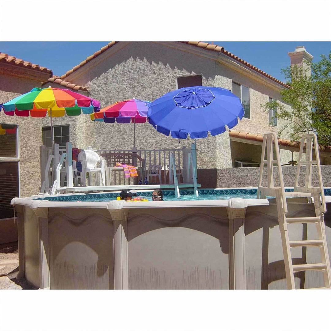 Vinyl Works SLA A Frame Above Ground Pool Ladder Steps with Slide Lock Barrier