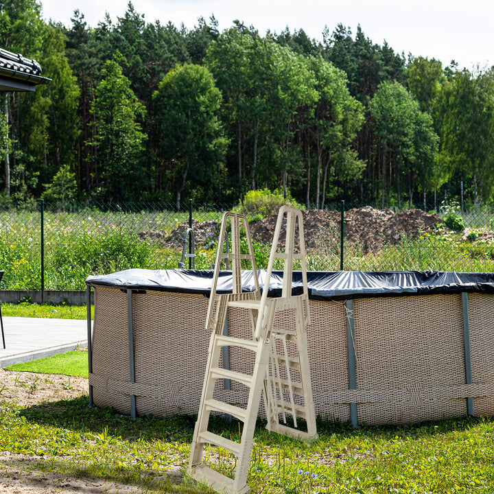 Vinyl Works A Frame Ladder w/ Barrier for Pools 48-56" Tall, Taupe (For Parts) - VMInnovations