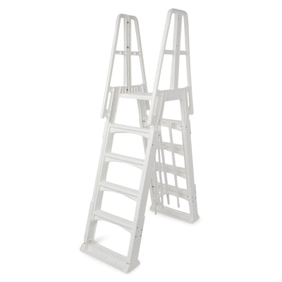 Vinyl Works A Frame Ladder w/ Barrier for Swimming Pools 48-56" Tall (Open Box) - VMInnovations