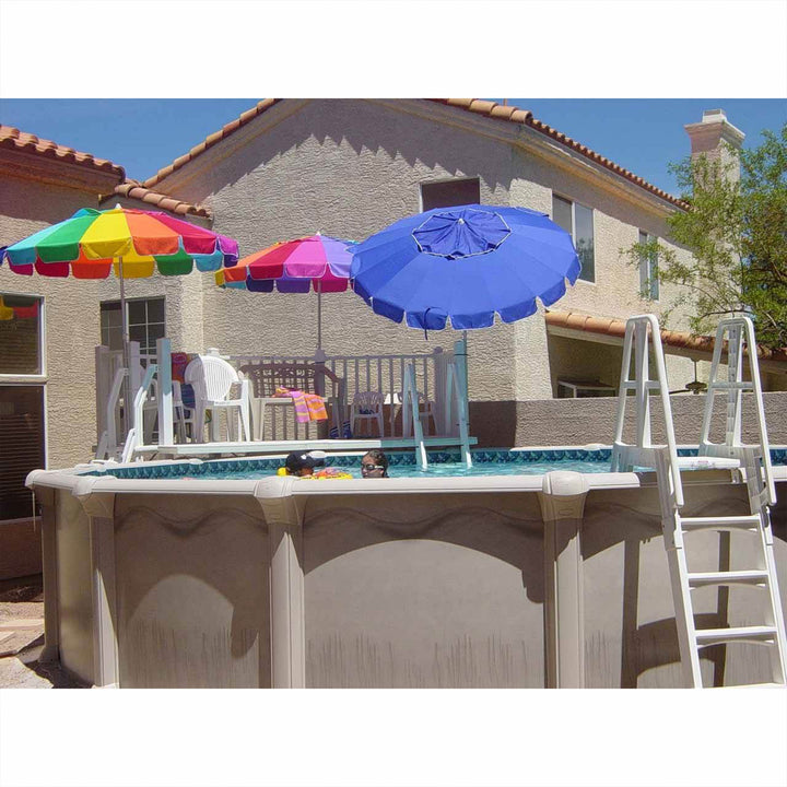 Vinyl Works SLA A-Frame Adjustable 48-56 Inch Above Ground Pool Ladder, White