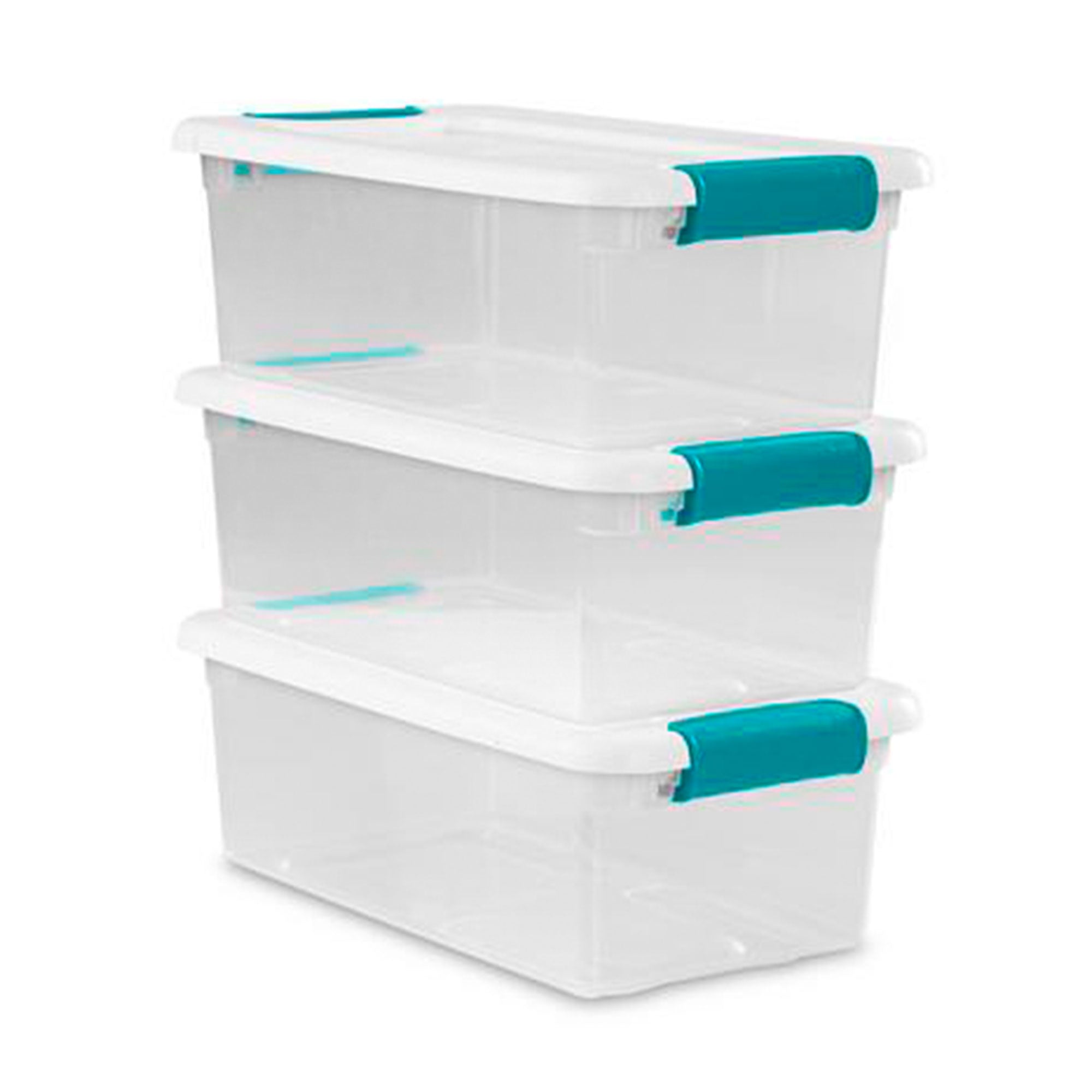Sterilite 6-Quart Clear & Blue Stackable Latching Storage Container (72 Pack)