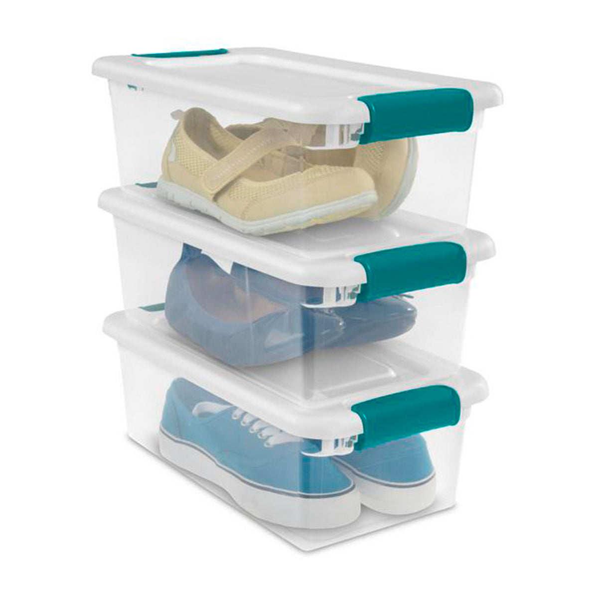 Sterilite 6-Quart Clear & Blue Stackable Tote (Open Box)