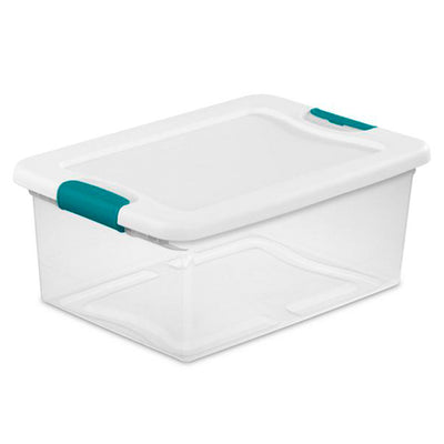 Sterilite 15 Quart Latch Lid Tote, 24 Pack, and 6 Quart Latch Lid Tote, 12 Pack