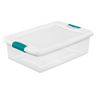 Sterilite 32-Quart Clear & Blue Stackable Latching Storage Box Container (Open Box)