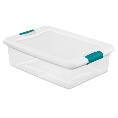 Sterilite 32-Quart Clear & Blue Stackable Latching Storage Box Container (Open Box)