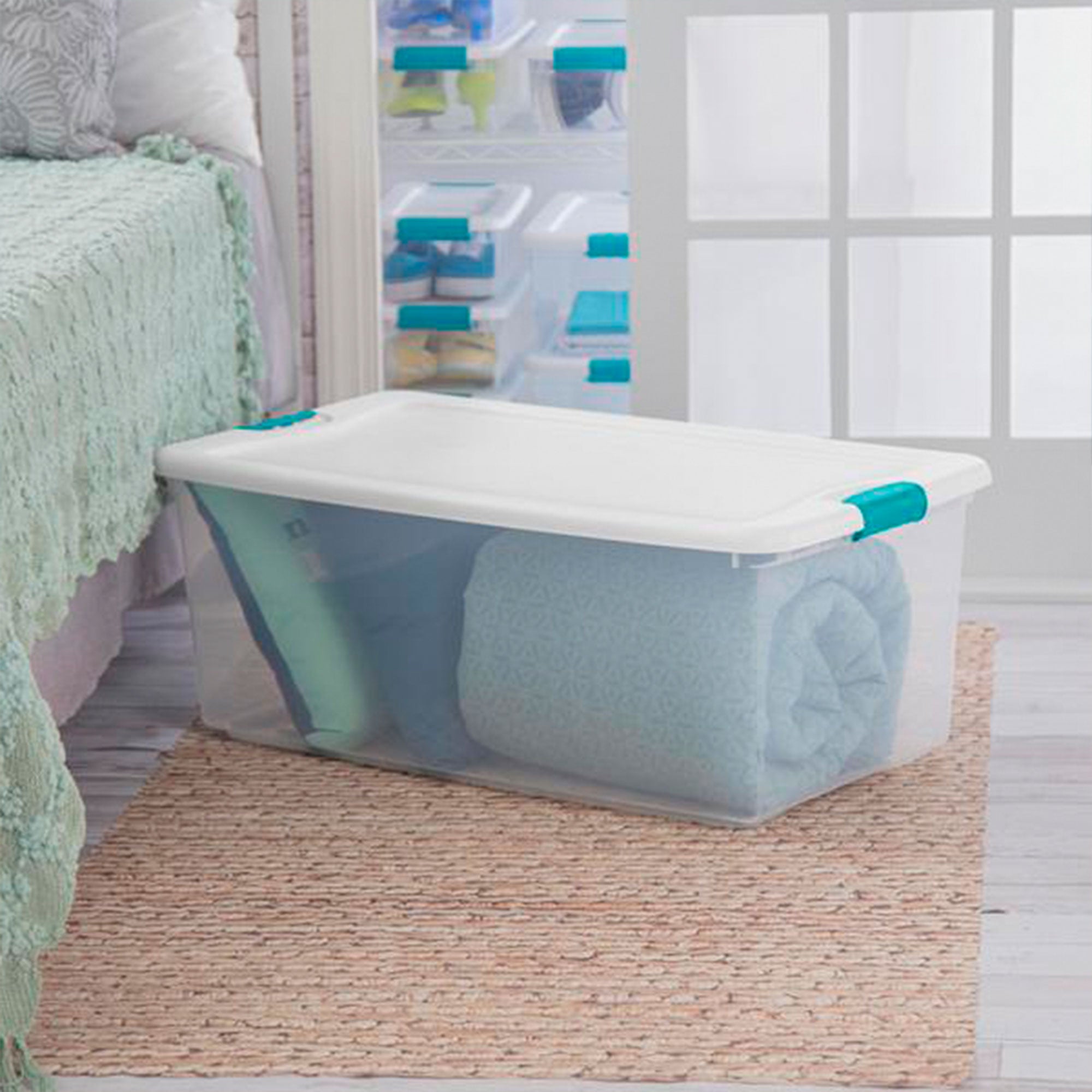 Sterilite 106-Quart Latching Storage Box 4-Pack & 70-Quart Ultra Latch Container