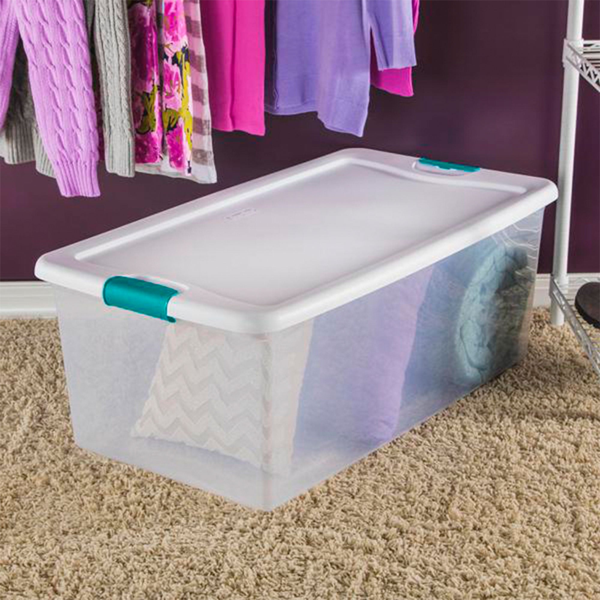 Sterilite 6 Qt Clear Storage Box Container 12 Pack and 106-Qt Storage Box 4 Pack - VMInnovations