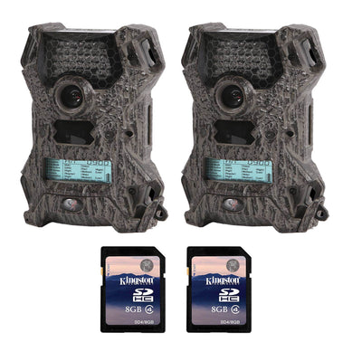 Wildgame Innovations V8i20 Infrared Hunting Game Trail Camera w/ SD Card, 2-pack