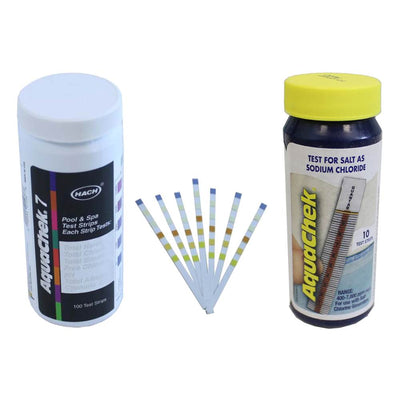AquaChek Silver 7-Way 100 Count Pool Chlorine Tests + Sodium Chloride Test Kit