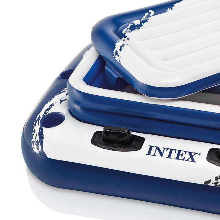 Intex Inflatable Mega Chill II 72 Can Cooler Float & 1 Person Floating Raft