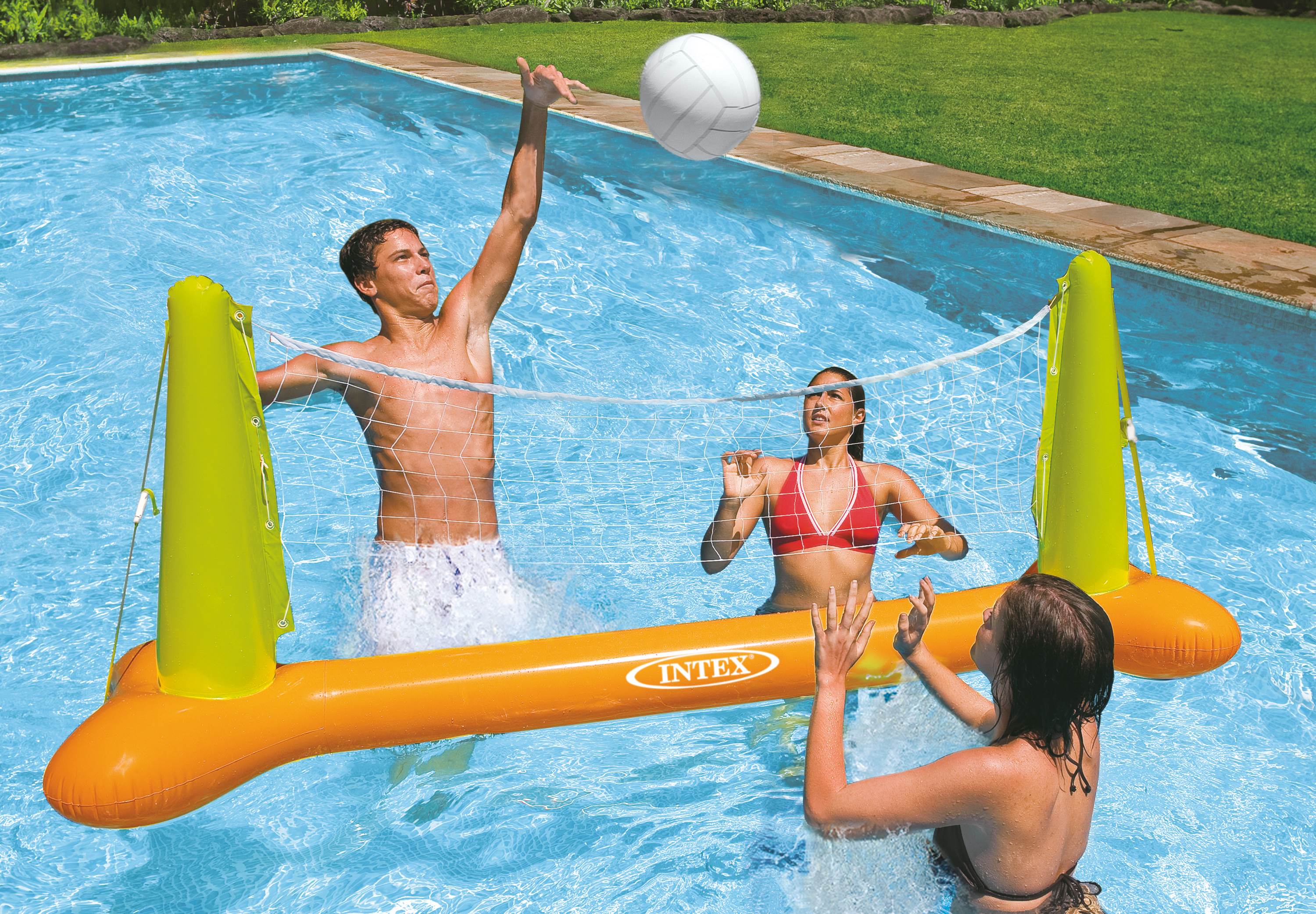 Swimline Super Hoops Floating Pool Basketball & Volleyball Game Sets with Balls