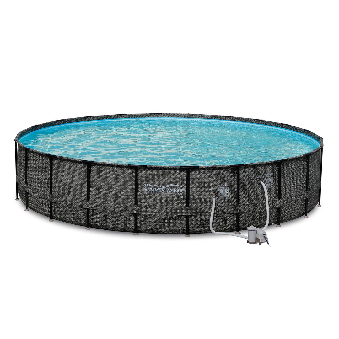 Summer Waves Elite 22ft x 52in Above Ground Frame Pool Set with Pump (Used)