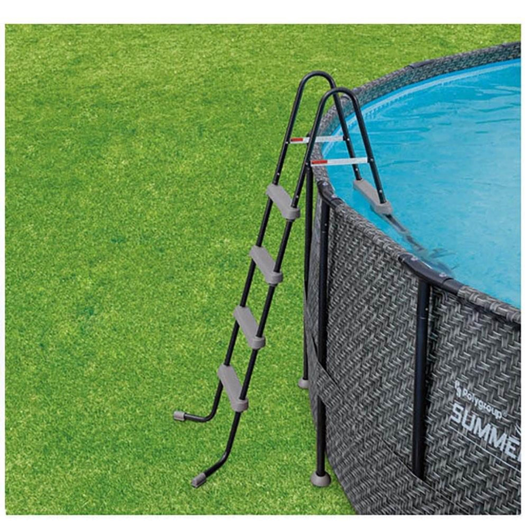 Summer Waves 24ft x 52in Above Ground Frame Swimming Pool Set w/ Sand Pump(Used)