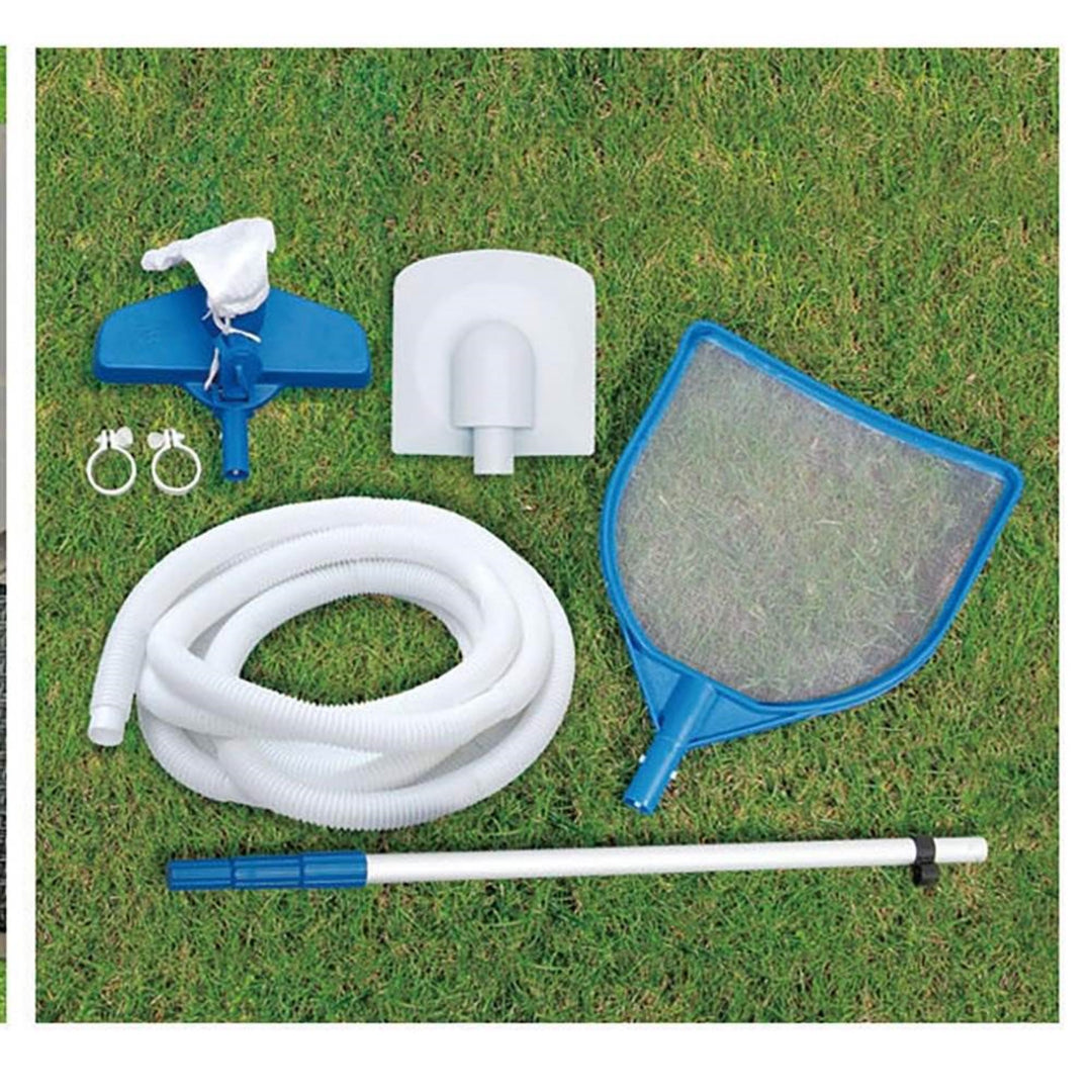 Summer Waves 24ft x 52in Above Ground Frame Swimming Pool Set w/ Sand Pump(Used)