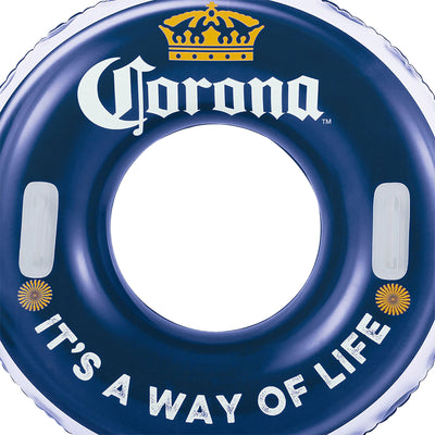 Summer Waves Corona It's a Way of Life Inflatable PVC Bottle Cap Tube Pool Float