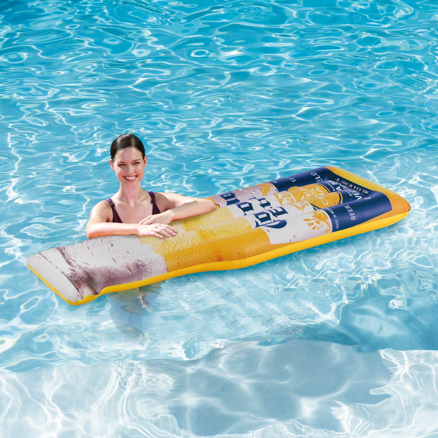 Corona Beer Bottle 68.5 x 22" Inflatable Swimming Pool Float Mat (Open Box)