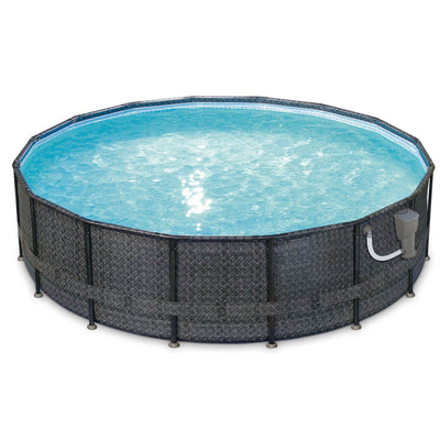 Summer Waves 16' x 48" Oasis Outdoor Above Ground Pool, Herringbone (Open Box) - VMInnovations