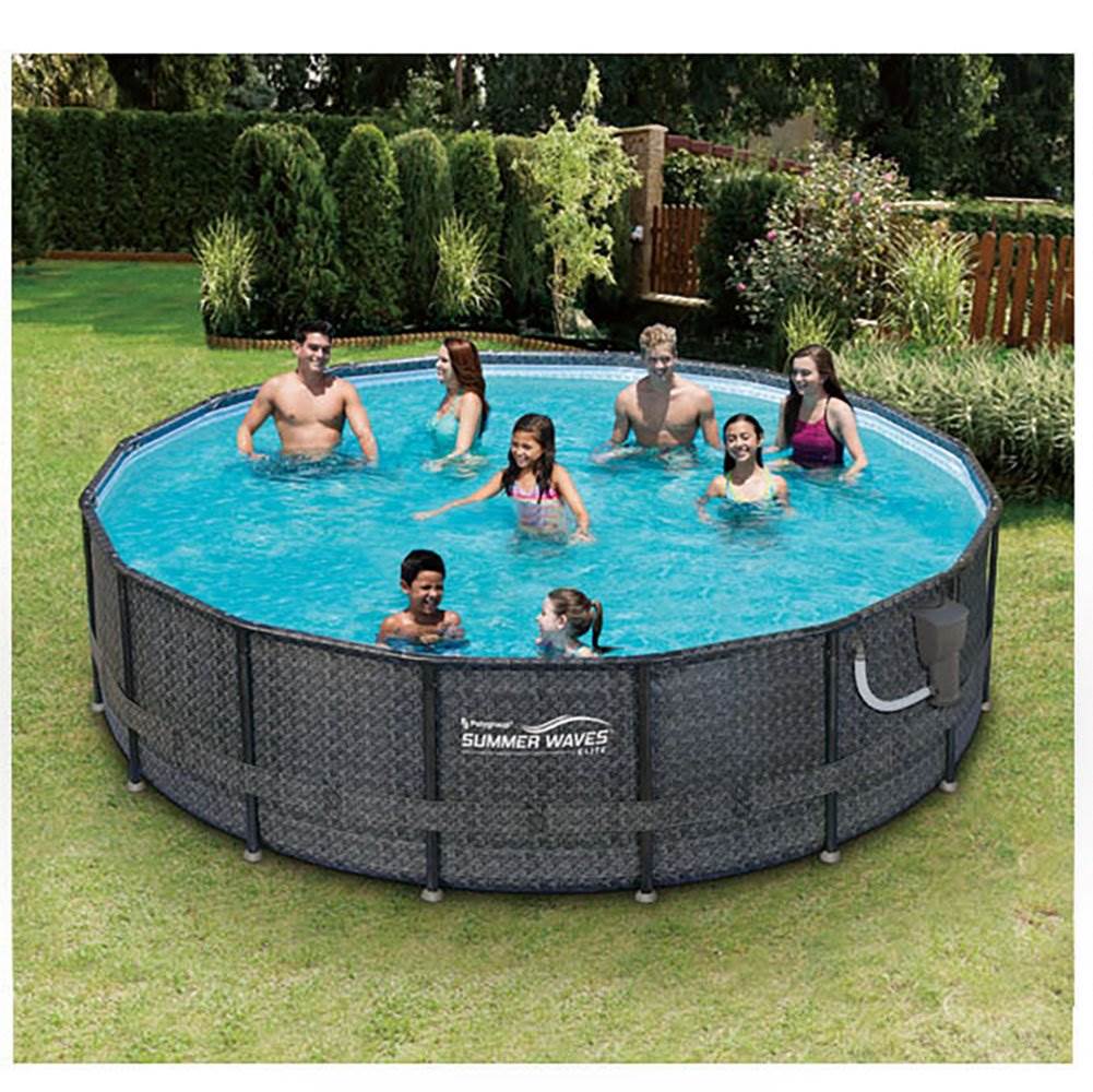 Summer Waves P4A01648B Elite 16ft x 48in Above Ground Frame Swimming Pool Set