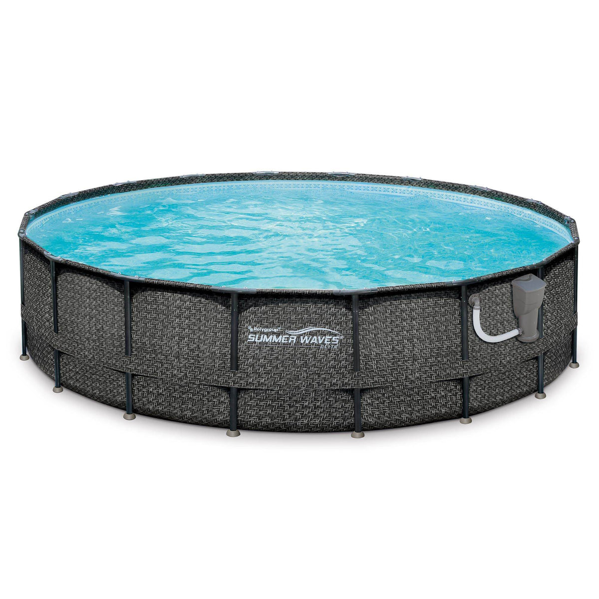 Summer Waves Elite 18 Ft Frame Swim Pool w/ Qualco 5-Pound Chlorinating Tab Kit