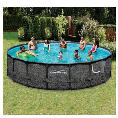 Summer Waves P4A01848B Elite 18ft x 48in Above Ground Frame Swimming Pool Set