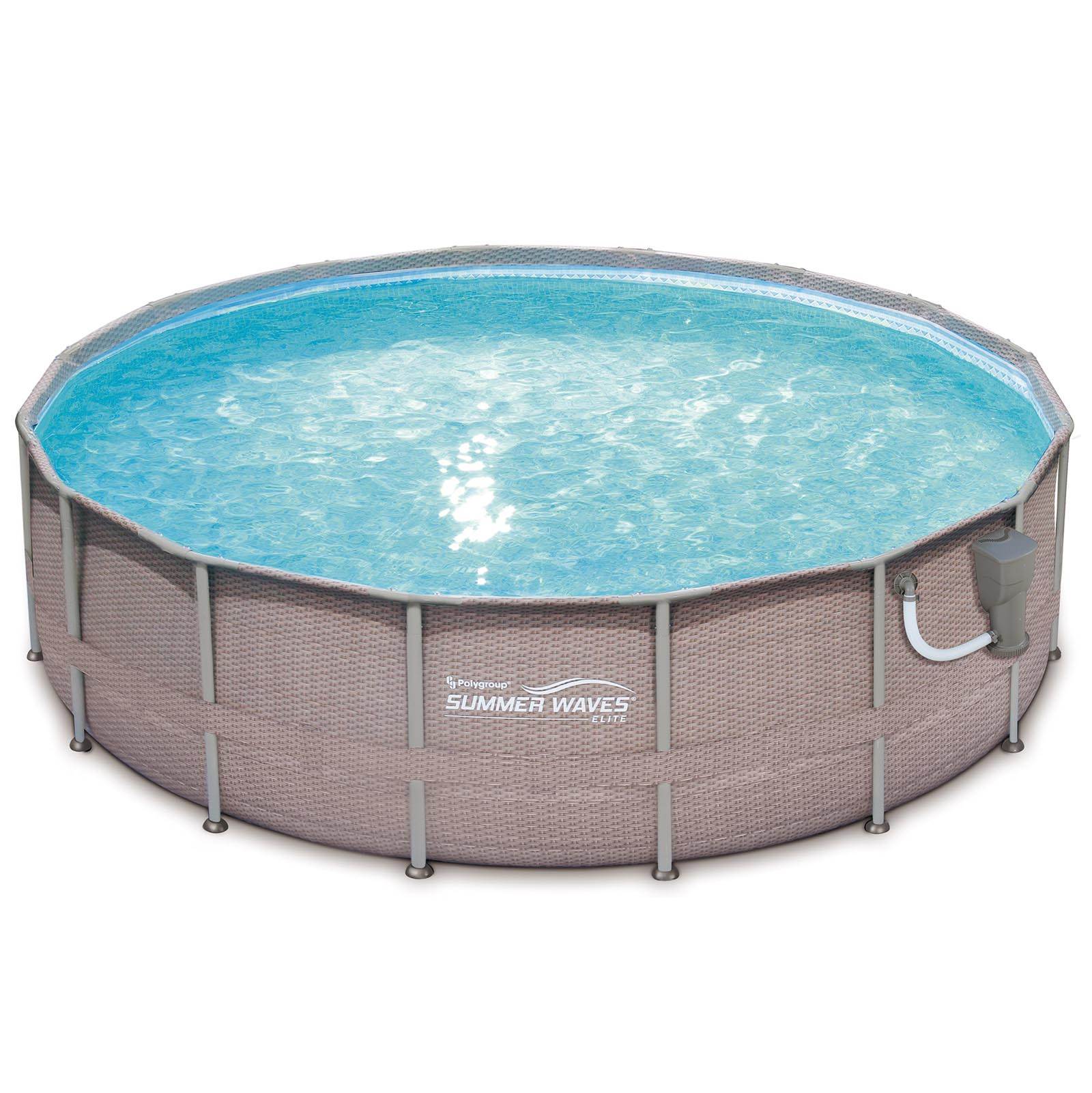 Summer Waves 18ft x 48in Above Ground Frame Pool Set with Filter Pump & Ladder