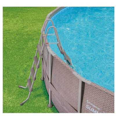 Summer Waves 18ft x 48in Above Ground Frame Pool Set with Filter Pump & Ladder