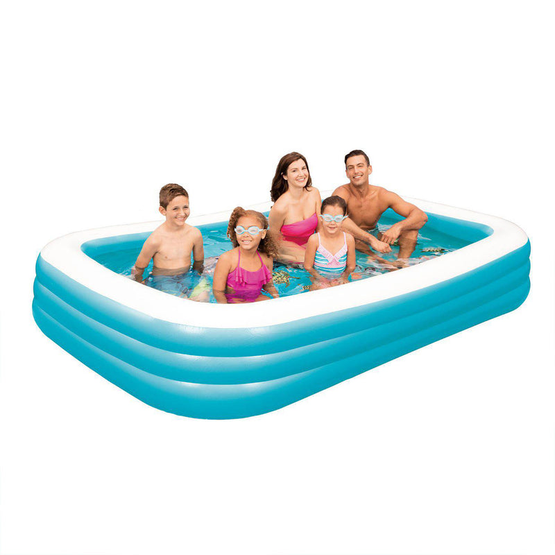 Summer Waves 10ft x 6ft x 22in Deluxe Inflatable Backyard Kiddie Splash Pool
