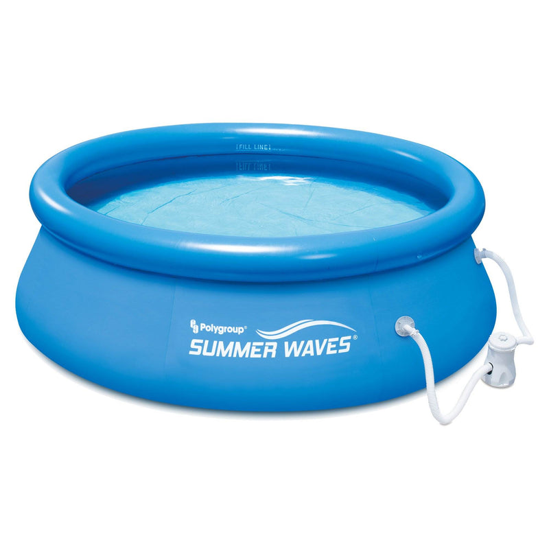 Summer Waves 8ft x 8ft x 2.5ft Inflatable Above Ground Pool with Filter Pump - VMInnovations