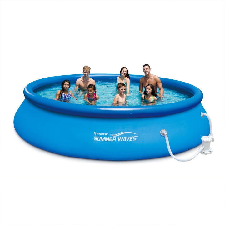 Summer Waves 15ft x 36in Quick Set Above Ground Pool and Pump (For Parts)