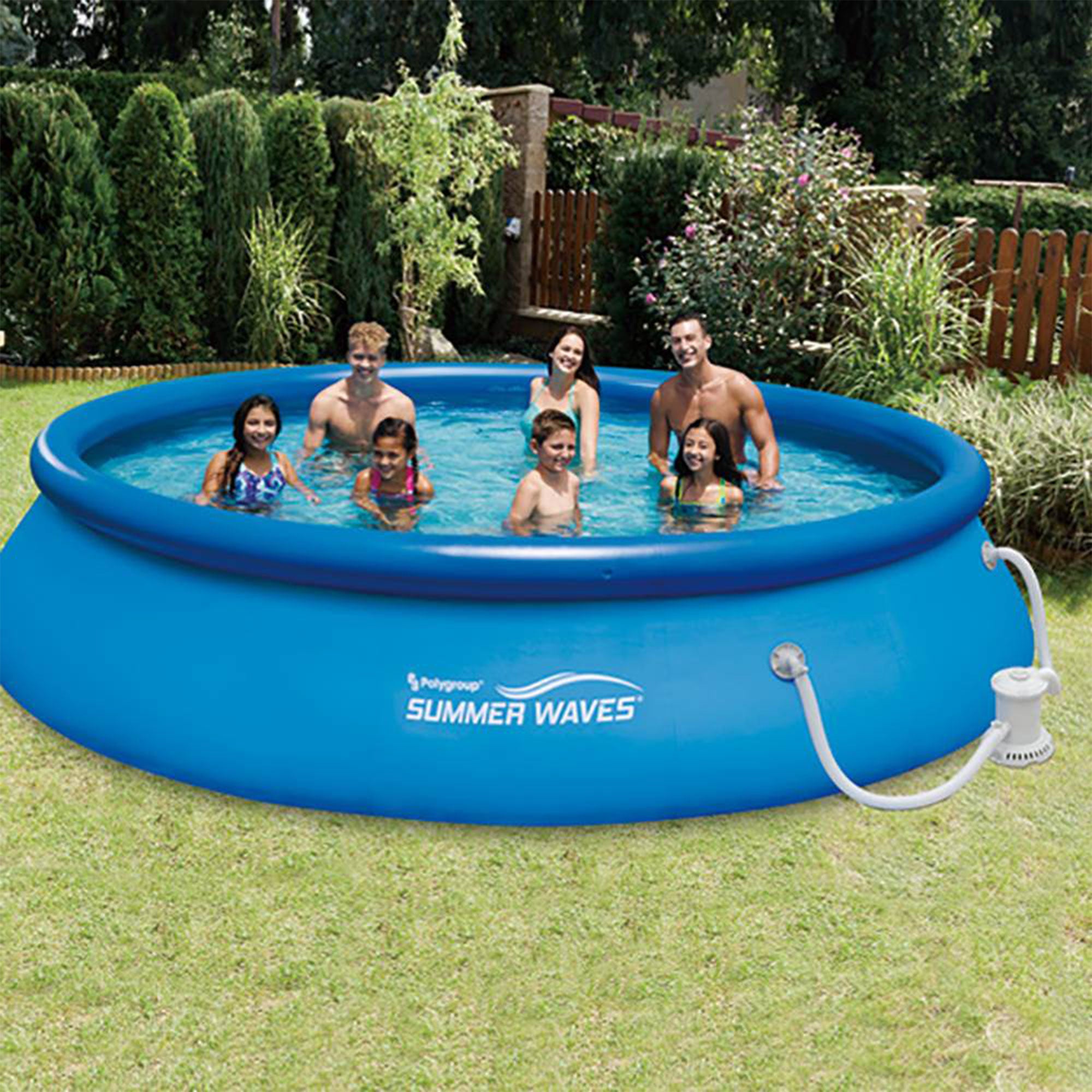 Summer Waves 15ft x 36in Quick Set Inflatable Above Ground Pool and Filter Pump