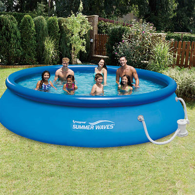 Summer Waves 15ft x 36in Quick Set Inflatable Above Ground Pool and Filter Pump