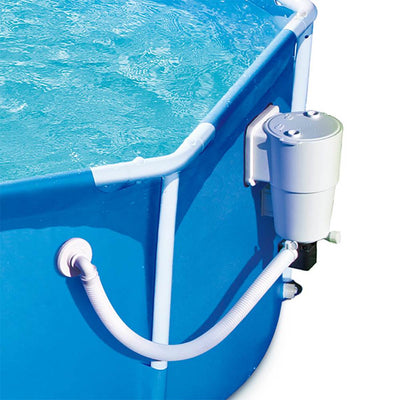 Summer Waves 8ft x 30in Round Frame Above Ground Outdoor Pool w/ Pump(For Parts)