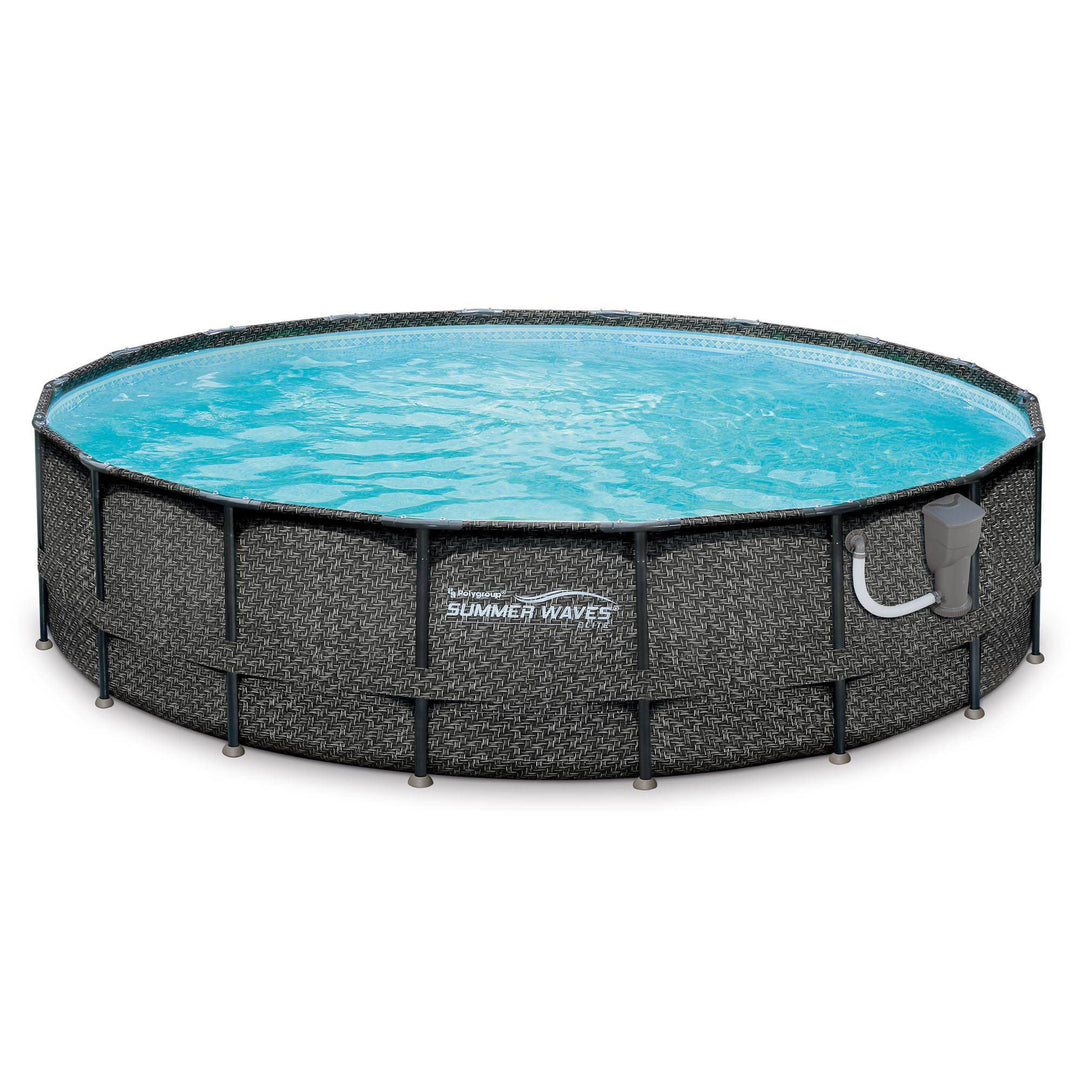 Summer Waves Elite 20ft x 48in Above Ground Frame Swimming Pool Set with Pump