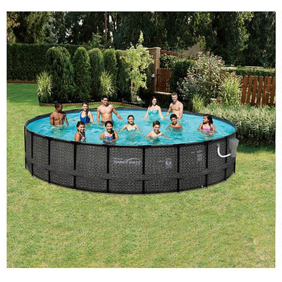 Summer Waves Elite 20ft x 48in Above Ground Frame Swimming Pool Set Kit w/ Pump