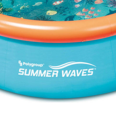 Summer Waves Small 8' Inflatable Pool with Aquatic Floor Pattern (Open Box)